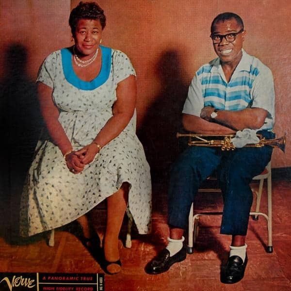 Capa da edição audiófila do disco de vinil de Ella Fitzgerald and Louis Armstrong "Ella and Louis", da editora Analogue Productions versão monofónica
